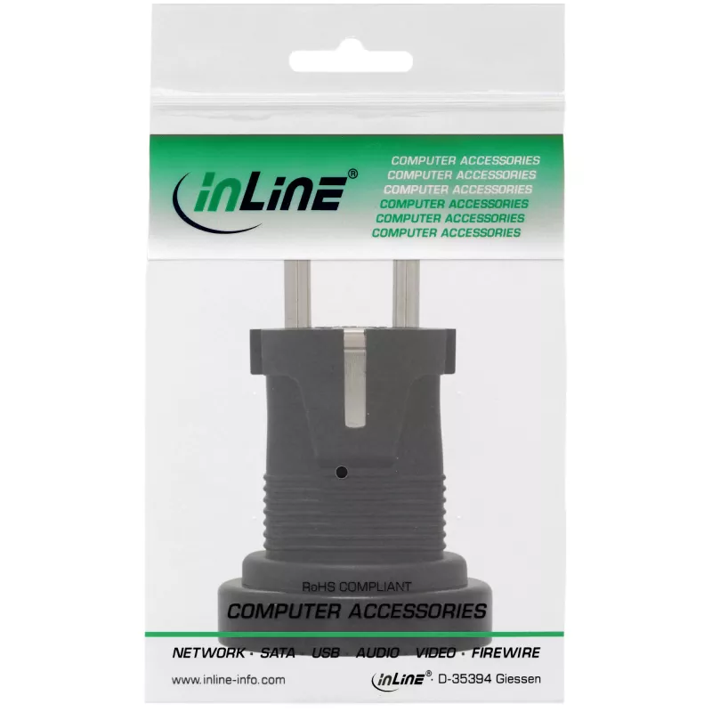 Adaptador de viagem InLine tipo F para I alemão para Austrália + Nova Zelândia