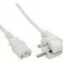 Cabo de alimentação InLine, CEE 7/7 angular / ficha IEC C13 de 3 polos, branco, 5 m