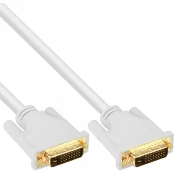 Cabo InLine DVI-D 24+1 macho/macho DVI Dual Link branco/dourado 5 m