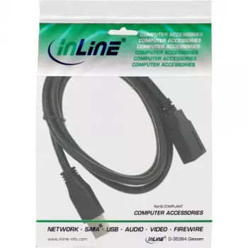 Cabo InLine USB 3.2 Gen.1 Type-A macho / Type-B fêmea, preto, 1,5 m