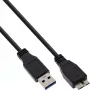InLine USB 3.2 Gen.1 Cabo, de USB-A para Micro-USB B, 5 m, preto (35450)