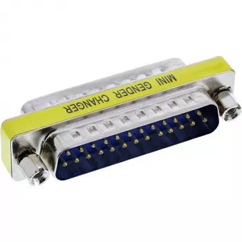 Mini adaptador InLine Sub-D 25 pinos macho para macho
