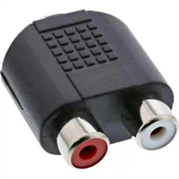 Adaptador de áudio conector fêmea 3,5 mm, fêmea estéreo / 2x RCA, fêmea InLine 99346