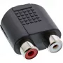 Adaptador de áudio conector fêmea 3,5 mm, fêmea estéreo / 2x RCA, fêmea InLine 99346