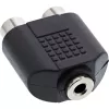 Adaptador de áudio conector fêmea 3,5 mm, fêmea estéreo / 2x RCA, fêmea InLine 99346