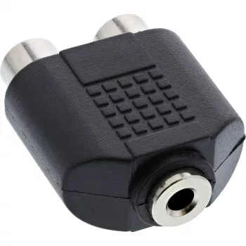 Adaptador de áudio conector fêmea 3,5 mm, fêmea estéreo / 2x RCA, fêmea InLine 99346