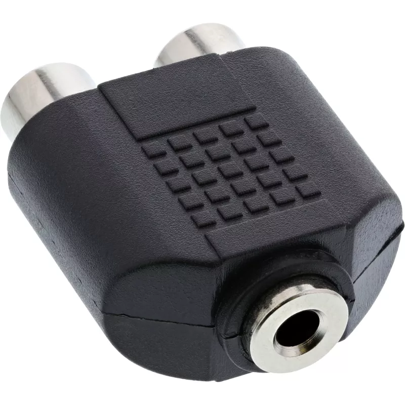 Adaptador de áudio conector fêmea 3,5 mm, fêmea estéreo / 2x RCA, fêmea InLine 99346