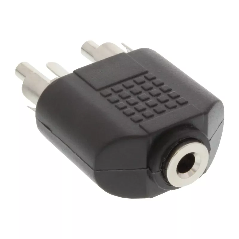 Adaptador de áudio conector fêmea jack 3,5 mm estéreo / 2x RCA macho InLine 99343