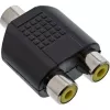 Adaptador de áudio conector fêmea jack 3,5 mm mono / 2x conector fêmea RCA InLine 99338