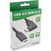 Cabo InLine USB 3.2 Gen.2, USB-C macho/macho angular, preto, 0,3 m