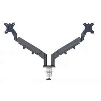 Suporte de monitor duplo Leitz Ergo poupa-espaço, 9 kg, 43,2 cm (17 polegadas), 81,3 cm (32 polegadas), 75 x 100 mm, altura ajustável, cinzento