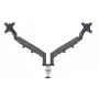 Suporte de monitor duplo Leitz Ergo poupa-espaço, 9 kg, 43,2 cm (17 polegadas), 81,3 cm (32 polegadas), 75 x 100 mm, altura ajustável, cinzento