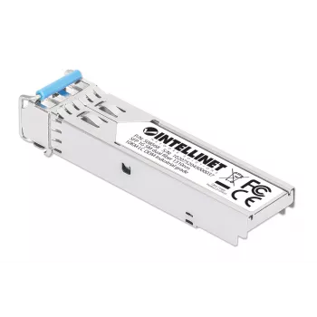 Módulo transceptor ótico SFP Gigabit Fiber Industrial Intellinet 1000Base-LX monomodo 10 km prateado