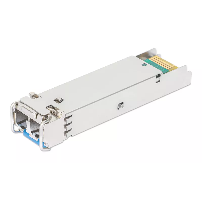 Módulo transceptor ótico SFP Gigabit Fiber Industrial Intellinet 1000Base-LX monomodo 10 km prateado