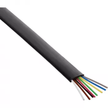 Cabo modular InLine 68818 cabo plano de 8 fios 100m rolo preto
