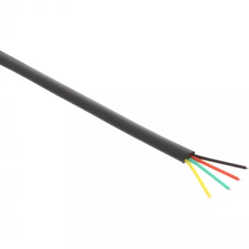Cabo modular InLine cabo plano de 4 fios preto rolo de 100 m