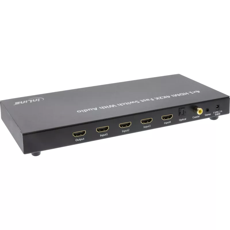 Switch HDMI 4×1 4K InLine com áudio