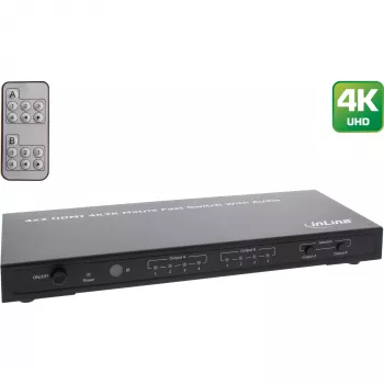 Switch matriz HDMI InLine, 4K2K, 4 entradas para 2 saídas