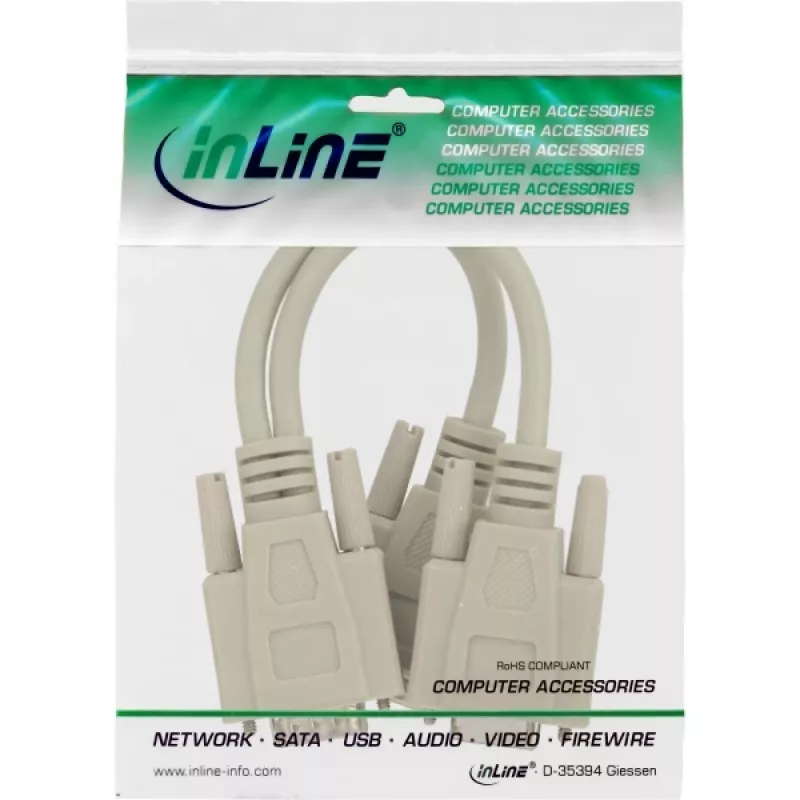 Cabo VGA em Y InLine HD15 ficha / 2x HD15 conector fêmea 0,2 m