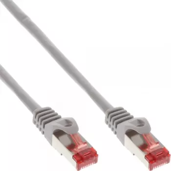 Cabo de rede InLine S/FTP PiMF Cat.6 250MHz cobre isento de halogéneos cinzento 0,3m