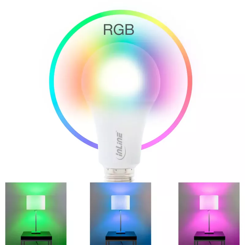 Lâmpada LED InLine SmartHome RGB E27, 900LM