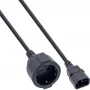 InLine 30 unid. pack cabo de alimentação, ficha C14 / conector fêmea CEE 7/7