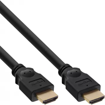 Cabo HDMI InLine, cabo HDMI High Speed, M/M, preto, contactos dourados, 1 m