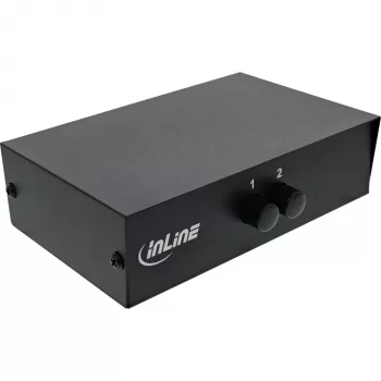 Comutador AV manual InLine 2 portas 3x Cinch IN/OUT Composite preto