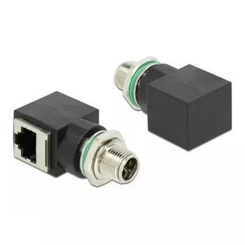 Adaptador de rede DeLOCK M12 8 pinos codificação X macho para fêmea RJ45