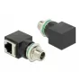 Adaptador de rede DeLOCK M12 8 pinos codificação X macho para fêmea RJ45