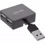 Hub USB 2.0 4 portas InLine, ficha USB-A para 4x conector fêmea USB-A, cabo 4cm
