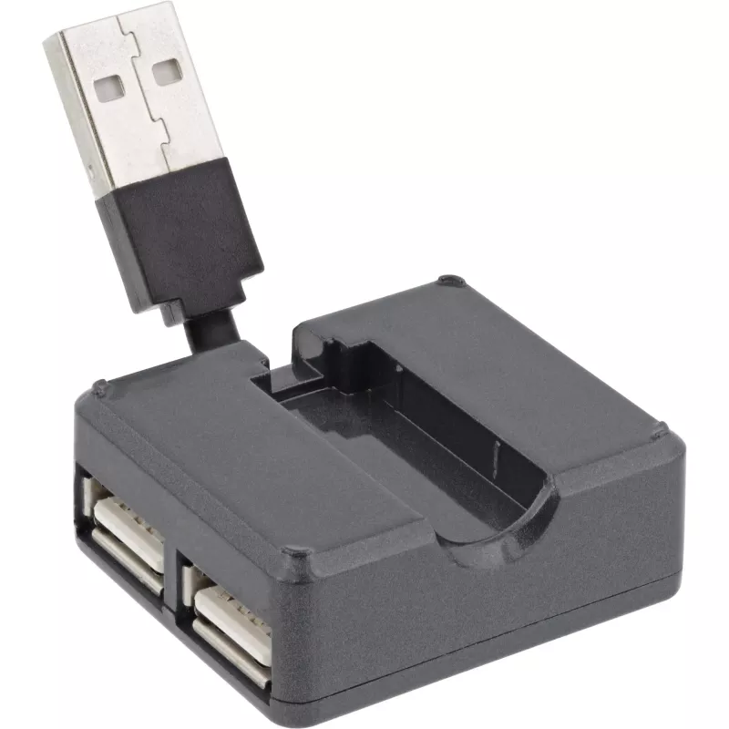 Hub USB 2.0 4 portas InLine, ficha USB-A para 4x conector fêmea USB-A, cabo 4cm