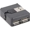 Hub USB 2.0 4 portas InLine, ficha USB-A para 4x conector fêmea USB-A, cabo 4cm