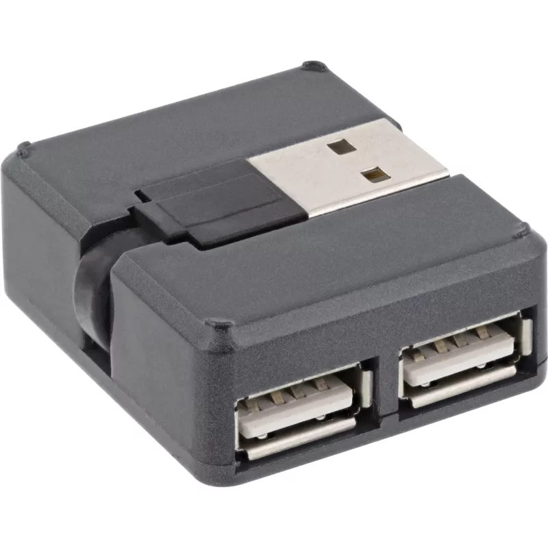 Hub USB 2.0 4 portas InLine, ficha USB-A para 4x conector fêmea USB-A, cabo 4cm