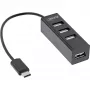Hub USB 2.0 4 portas InLine, ficha USB-C para 4x conector fêmea USB-A, cabo 15cm