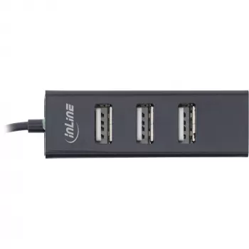 Hub USB 2.0 4 portas InLine, ficha USB-C para 4x conector fêmea USB-A, cabo 15cm