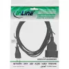 Extensão elétrica InLine ficha Type C europeu macho / fêmea, preta, 5m