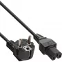 Cabo de alimentação InLine, CEE7/7 angular para C15 reto, 3 x 1mm², preto, 1,8m