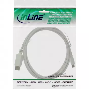 Cabo Mini DisplayPort para DisplayPort InLine branco 1 m