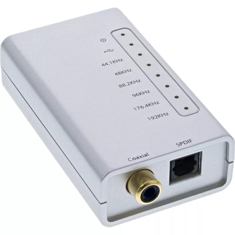 Adaptador de áudio HD USB InLine 33053I conversor digital Coax/Toslink/I2S 24 Bit 192kHz