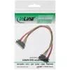 Cabo de dados e alimentação SATA InLine SATA 6Gb/s macho / fêmea 0,30m