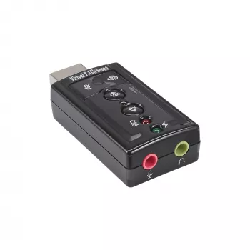 Placa de som USB InLine 33051C com som surround 7.1 virtual