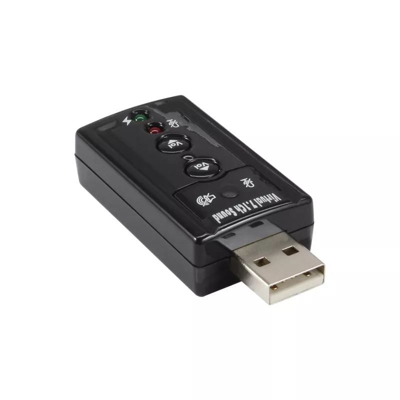 Placa de som USB InLine 33051C com som surround 7.1 virtual