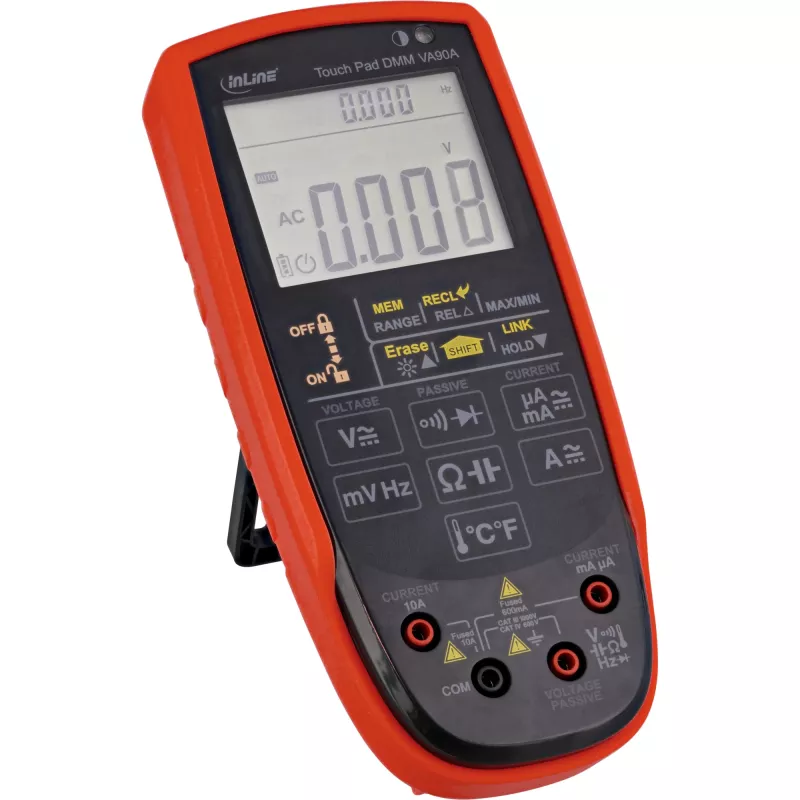 InLine 43127 multímetro com touchpad e ecrã iluminado, CAT III/CAT IV