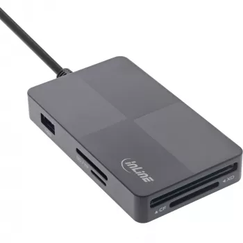 Leitor de cartões InLine 66772F USB cinzento