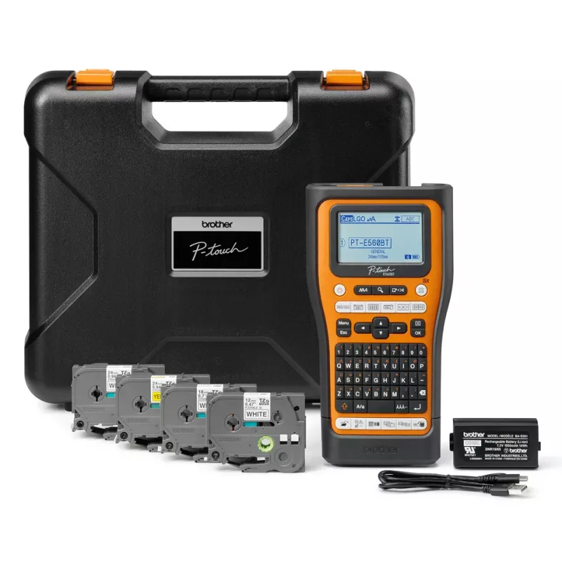 Impressora de etiquetas Brother PT-E560BTSP transferência térmica 180 x 180 DPI 30 mm/s com fios e sem fios HSE/TZe Bluetooth QWERTZ