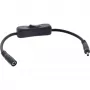 Cabo DC InLine com interruptor, ficha/conector fêmea DC 3,5x1,35mm, AWG 18, preto, 0,20m