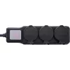 Extensão elétrica InLine 16493Q 10 m 3 tomadas AC preto