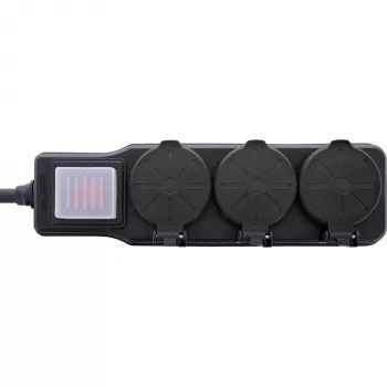 Extensão elétrica InLine 16493Q 10 m 3 tomadas AC preto