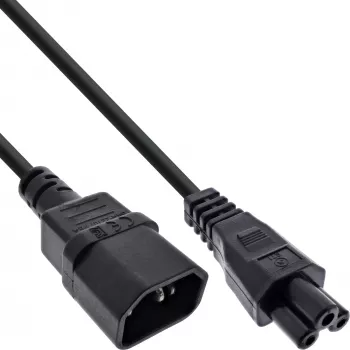 Cabo de alimentação InLine, conector fêmea C14 para ficha C5, preto, 2 m